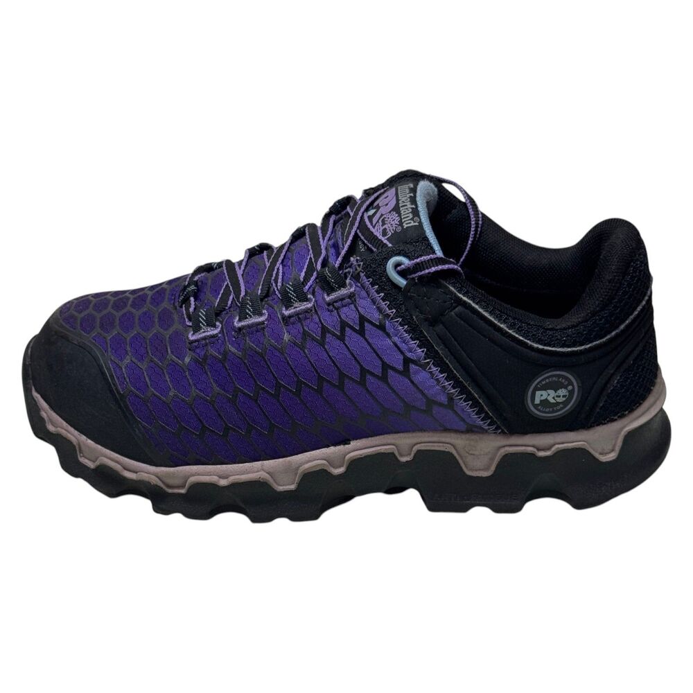 Timberland PRO Powertrain Sport Womens 6 Alloy Toe Work Shoes Black Purple